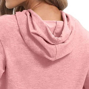 Femmes décontracté couleur unie coton polaire à manches longues haut court à capuche col d'hiver court sweats à capuche sweats - Product Image 6