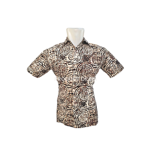 Batik tradicional Indonesia moda Catton estampado a mano manga corta Batik camisa para hombres Batik exportación camisa de alta calidad - Product Image 1
