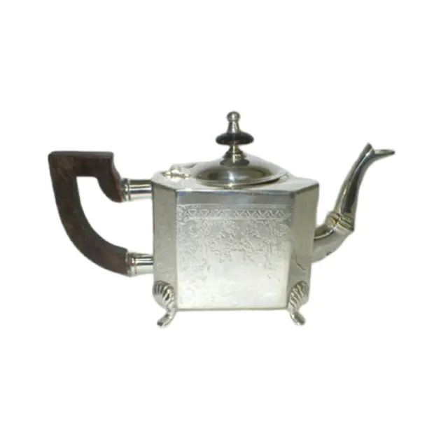 Großhandel Messing Teekanne einzigartige moderne klassische Vintage Messing versilbert handgemachte Teekanne mit Melamin Griff