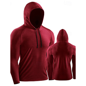 เสื้อฮู้ดผู้ชายแบบถัก OEM/ODM สำหรับฤดูร้อน แห้งเร็ว ระบายอากาศได้ดี แขนยาว สวมใส่สบาย เหมาะสำหรับวิ่ง ออกกำลังกาย และฝึกซ้อม - Product Image 4