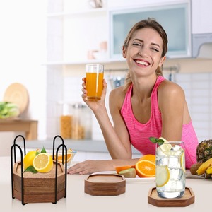 Hot Selling Classic Style Wooden Coaster Dinnerware Set Custom Design Coasters for Home Decoration High Quality Mat and Pads - Product Image 4