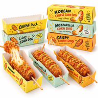 Boîte en carton personnalisée pour corn-dogs, idéale pour les hot-dogs coréens, bâtonnets de fromage, saucisses et brochettes – Emballage à emporter pour la restauration de rue