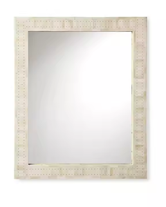 Miroir mural de luxe avec incrustation d'os de qualité supérieure avec trous percés à la main sur l'os avant par Crescent Crafts - Product Image 1