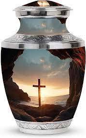 Urnes commémoratives modernes de style américain faites à la main Urnes funéraires féminines et masculines dignes pour l'enterrement décoratif des cendres disponibles en gros - Product Image 3