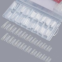 256 Formes Réutilisables Transparentes Longues Stiletto pour Extension d'Ongles en Polygel et Gel Constructeur