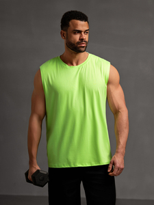 เสื้อกล้ามลำลองแขนกุดระบายอากาศได้ดีสำหรับผู้ชายเสื้อกล้ามใส่เล่นยิมฟิตเนสสีพื้น - Product Image 2