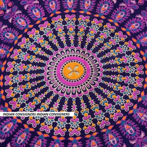 New Floor Cushion Cover Peacock Mandala Cotton Pouffe Wonderful <b>Home</b> Decor Handmade Multiple Colors By Indian Consigners - Product Image 2