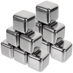 Cubitos de hielo de acero inoxidable, piedras de whisky, rocas frías, cubos de refrigeración con pinzas de silicona antideslizantes y almacenamiento - Product Image 6