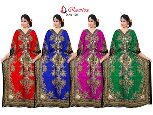 Vente chaude de haute qualité africaine de grande taille en vrac soie imprimé caftans de luxe de marque soie femmes africaines vêtements - Product Image 3