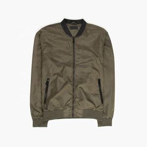 Blouson aviateur moderne pour hommes léger 100% polyester manteau de vol zippé Streetwear décontracté avec col et poignets côtelés - Product Image 5