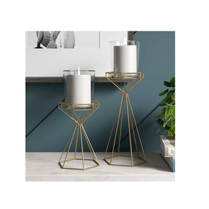 hot selling candle iron <b>rod</b> stand gold colored polish finishing hand made candle stand for wedding and home decoration - Product Image 1