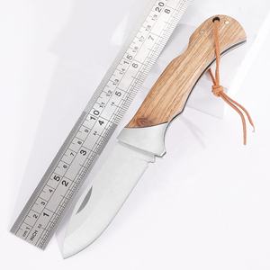 มีดพับอุตสาหกรรมงานทำด้วยมือด้ามจับสแตนเลสงานไม้มีดปลอกหนังงาน OEM ตามสั่ง - Product Image 5