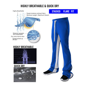 Haute qualité hommes hiver pantalons de survêtement Baggy Flare bas droit incurvé rayures hommes décontracté Streetwear Long cordon toile - Product Image 6