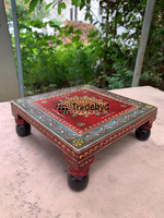 Support de Prière Carré en Bois Artisanal Moderne de Qualité Supérieure Tradebyd – Élégant Meuble Mandir pour Culte à Domicile et Décoration de Fêtes