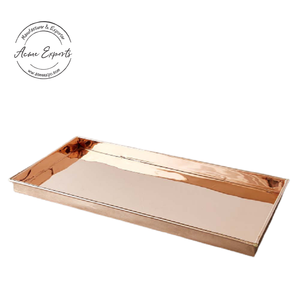 Plateau de service décoratif en métal fait à la main avec finition dorée utilisé pour la décoration de la maison et le service - Product Image 4