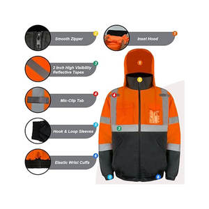 Service OEM Veste Softshell de sécurité de meilleure conception extérieure Veste de sécurité haute réflexion de jour et de nuit Vêtements d'hiver Veste de sécurité - Product Image 2