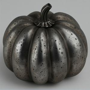 Grande sculpture de citrouille en aluminium avec vernis antique, fabriquée à la main pour apporter un charme festif dans la décoration de luxe d'Halloween - Product Image 6