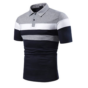 Venta al por mayor de alta calidad personalizado 210G de manga corta sólido en blanco liso de negocios personalizado bordado logotipo trabajo Polo de punto hombres Polo - Product Image 1