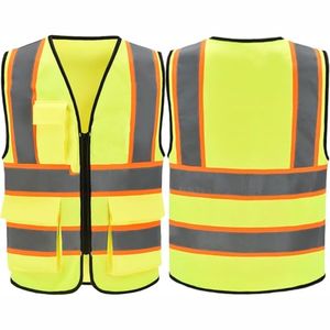 เสื้อกั๊กสำหรับผู้ชายเสื้อแจ็กเก็ตแบบมีซิปรูดซิปสะท้อนแสง - Product Image 1