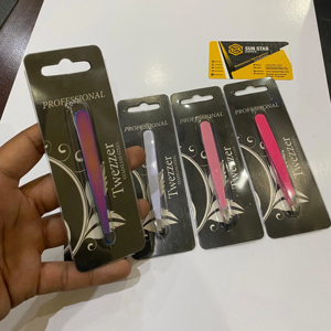 Pince à épiler à sourcils professionnelle RTS faite à la main en acier inoxydable, légère et écologique, réutilisable, pointe inclinée, poils faciaux sans lacunes - Product Image 3