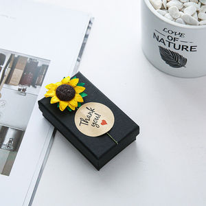 TH CB-103 Style européen Tournesol Bijoux Cadeau Anneau de stockage Boucle d'oreille Collier Charme Carton Haute Boîte en papier Emballage Boîte cadeau - Product Image 3