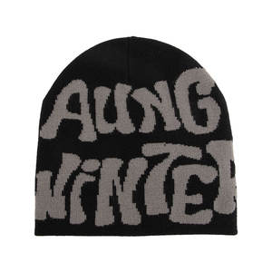 Gorro de punto tejido Jacquard estampado con diseño personalizado, gorro reversible Skully para hombres y mujeres, gorros de calavera de algodón de invierno - Product Image 1