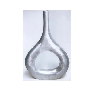 Aluminum Flower <b>Vase</b> With Mabel base And Nickel Finished High Quality Indian Made Metal Material Flower <b>Vases</b> - Product Image 4