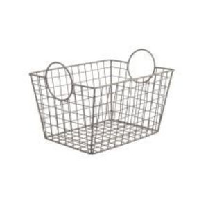 Panier de rangement suspendu en fil d'acier blanc de qualité supérieure, panier de présentation pour l'organisation de la maison, panier de présentation à prix avantageux - Product Image 5