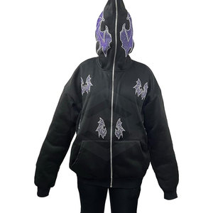 Algodón Poliéster Hecho Hombres Rhinestones Sudaderas con capucha Hombres de alta calidad Rhinestones Sudaderas con capucha Oem Service Hombres Rhinestones Sudaderas con capucha - Product Image 3