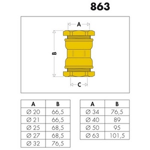 Raccord CA pour tuyaux et flexibles en plastique de 25 mm, matériau plastique PE - Product Image 3