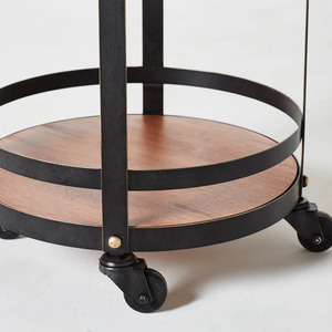 Wholesale Portable <b>Utility</b> Movable 2 Tiers Trolley Rolling <b>Bar</b> Cart Rack Storage Creative Small Coffee Table With Wheels - Product Image 4