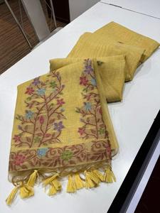 Sari para amantes de la moda diseñador indio último sari de algodón indio tradicional exclusivo Festival de fiesta de lujo ropa regular - Product Image 2