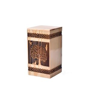 Urna de madera de pino para corazón humano Árbol DE LA VIDA Cremación personalizada para cenizas Hecho a mano Grande - Product Image 6