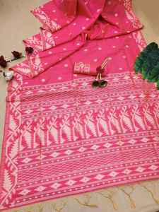 Último diseñador Premium Collection High on Demand Bagnoli Handloom Raw Silk Saree con tejido Pallu y Border Work para la venta - Product Image 4