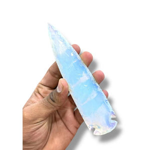 Punta de flecha grande, punta de flecha Opalite grande, punta de lanza de cristal tallada para decoración del hogar, Idea de regalo de cristal única - Product Image 1