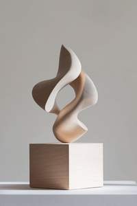 Sculpture de table en bois décorative, accessoire artistique pour la maison, pour des ambiances intérieures élégantes, décoration de table de salon, présentoir - Product Image 5