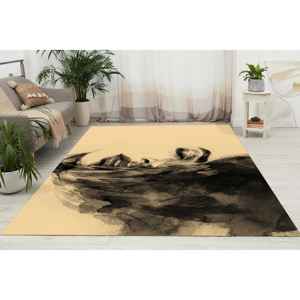 Tapis imprimé avec portrait d'une femme abstraite - Tapis moderne doux de grande taille, tapis en chenille - Product Image 1