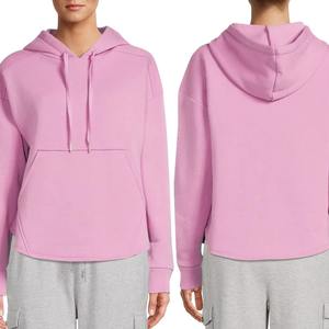 Sudadera con Capucha Informal para Mujer, 100% Algodón, Sudadera de Invierno, Color Sólido, Logotipo Bordado en la Parte Delantera, Tejida, para Uso Diario - Product Image 4