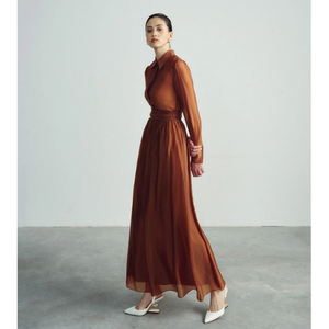 Blusa de alta calidad para mujer ESPERANZA con volantes TOPS Camisa de manga larga 73% Cupro 27% Poliéster Ropa de oficina para mujer - Product Image 1