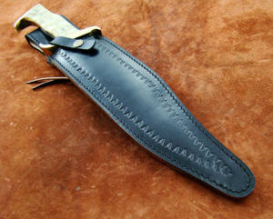 CUSTOM HANDMADE DAMASCUS STEEL BEAUTIFUL HORN HANDLE HUNTING BOWIE KNIFE with LEATHER SHEATH DIY OEM ODM by Arwin Enterprises - Product Image 6