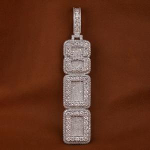 จี้เพชรมอยส์ซอไนต์925เงินสเตอริ่งจี้วิบวับฮิปฮอปออกแบบเรขาคณิตของขวัญสำหรับผู้ชาย - Product Image 1