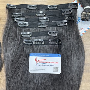Facile à appliquer Clip Ins Extensions de cheveux humains Cheveux vierges ondulés naturels non traités Prix de gros en usine - Product Image 2
