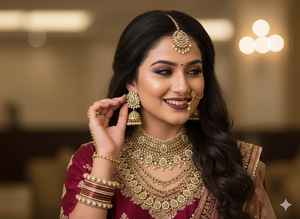 Antique 975gm Ensemble de bijoux de mariée Conception traditionnelle lourde Collier Boucles d'oreilles à la mode pour les mariages Occasions spéciales - Product Image 5