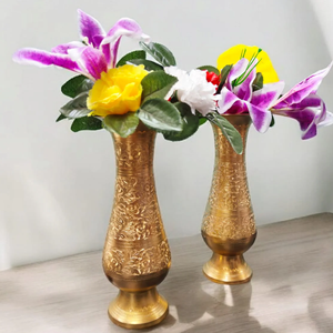 Élégant vase à fleurs en laiton et aluminium fabriqué à la main décoratif pièce maîtresse de décoration de mariage avec un design complexe - Product Image 2