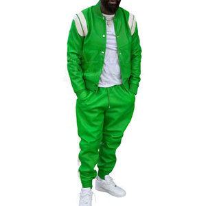 Survêtement en cuir de qualité supérieure style unique logo personnalisé tendance prix d'usine survêtements pour hommes - Product Image 2