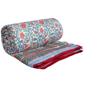 Haute qualité coton biologique Voile Dohar reine taille couverture hiver indien main bloc imprimé doux et vente pas cher prix - Product Image 1