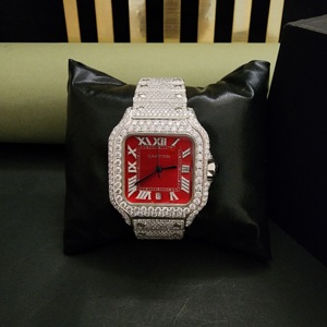 นาฬิกาเพชรมอสซาไนท์ทรงสี่เหลี่ยมใหม่ล่าสุดทำจากสเตนเลสสตีลนาฬิกาแฟชั่นสำหรับควอทซ์หรูหรา - Product Image 4