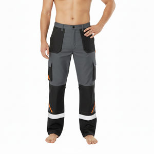 Pantalons de sécurité noirs réfléchissants durables pour hommes, 100 % coton, logo personnalisé, qualité supérieure, 2 tons, imperméables, conforme à la norme ANSI Classe 2, vente en gros - Product Image 5