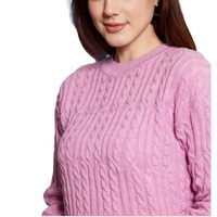 Pull décontracté d'hiver pour femme, design personnalisé, 100% acrylique, haute qualité, uni, col rond, anti-boulochage, respirant