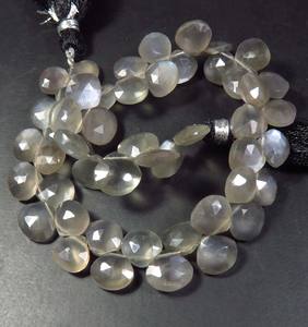 Natural Grey Moonstone Heart Beads 8 Strand 8-9mm Faceted Cut <b>Loose</b> <b>Gemstones</b> for Jewelry - Product Image 6